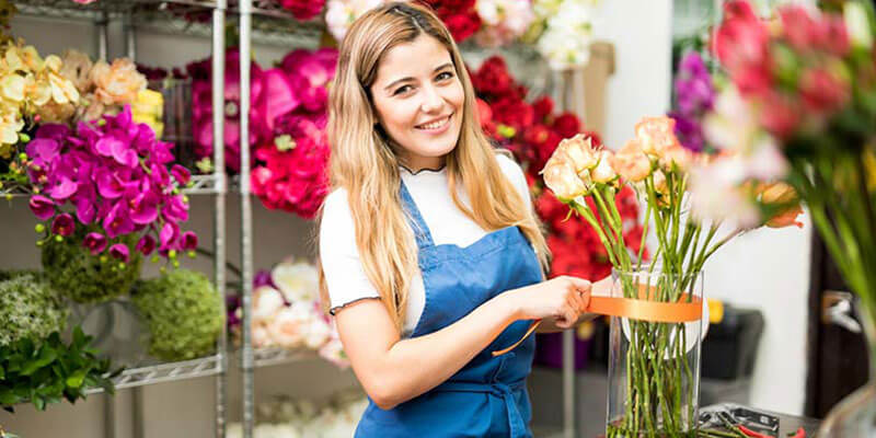 Employee at florist shop