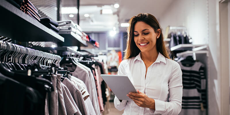 Retail store with clothes